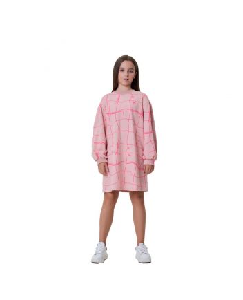 Decorated Knitted Dress, branded print/powdery