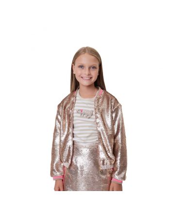 Sequins Bomber Jacket, sand gold