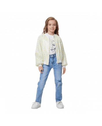 Sequins Decorated Shiffon Bomber-Jacket, ecru/yellow(86)