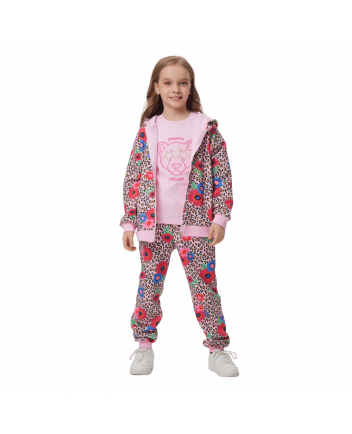Footer Tracksuit:Hoodie and pants, branded print on pink(86)