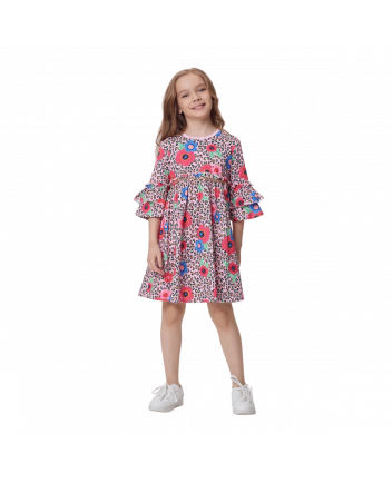 Knitted Dress, branded print on pink(86)