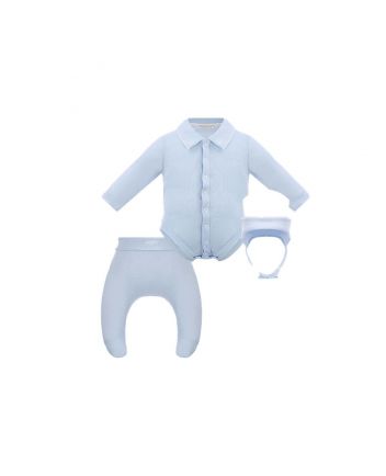 Set: Bodysuit and Pants, Bonnet, blue