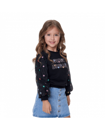 Volumable Sleeves Sweatshirt,black(86)