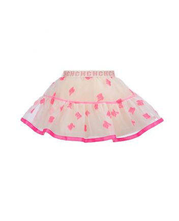 Organza Tutu Skirt, white/fuchsia