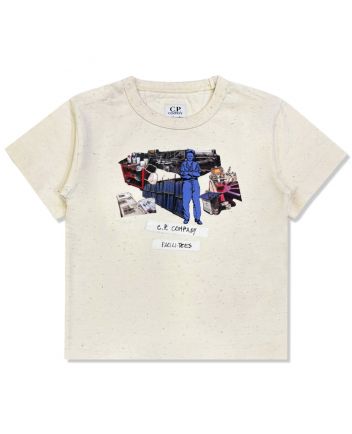 Boys Cream Graphic Logo-Print T-shirt