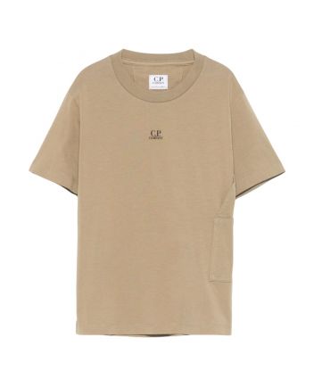 Boys Khaki Green Logo Print T-shirt