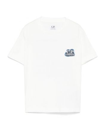 Boys White Logo Print T-shirt