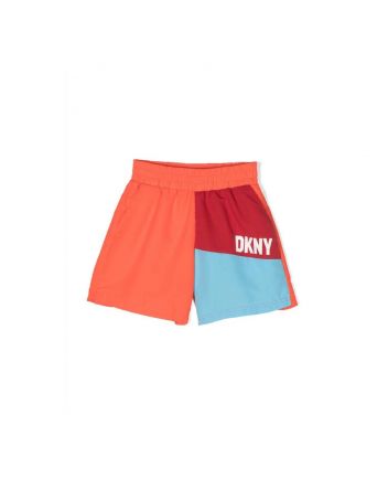Boys Orange Colourblock Swim Shorts