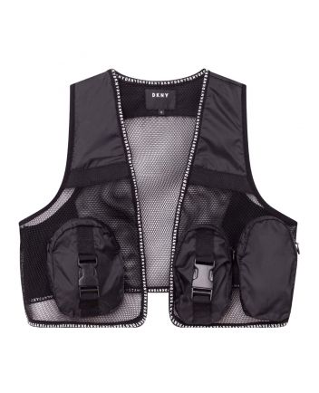 Girls Black Utility Waistcoat