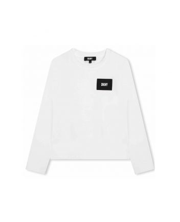 Girls White Cotton Jersey T-shirt