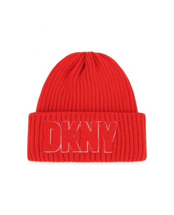 Kids Orange Embroidered Knitted Beanie