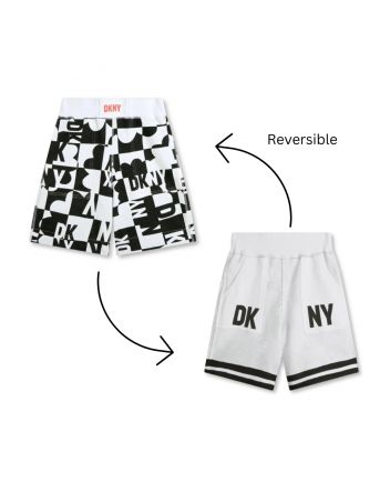 Boys Black Logo-Print Reversible Shorts