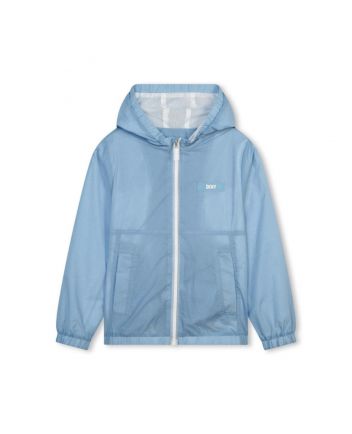 Boys Blue Hooded Packable Windbreaker Jacket