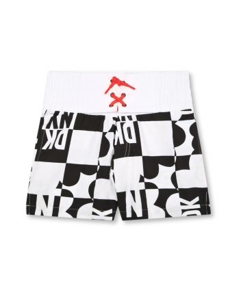 Unisex White Logo-Print Swim shorts