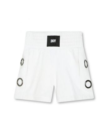 Girls White Logo-Applique Cotton Shorts