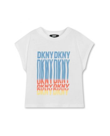 Girls White Logo-Print Cotton T-Shirts