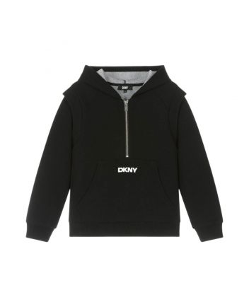 Unisex Black Logo-Print Cotton Hoodie