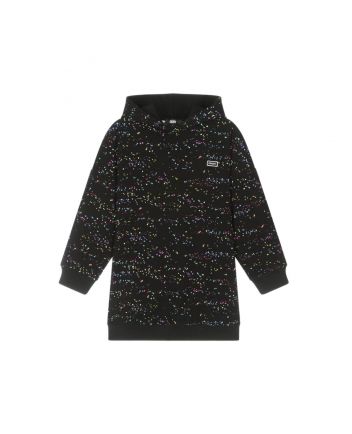 Girls Black Hooded Jersey Dress