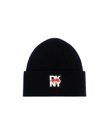 Girls Black Viscose Knitted Beanie Hat