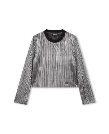 Girls Silver Metallic Effect T-Shirt