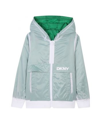Boys White & Green Windbreaker Jacket