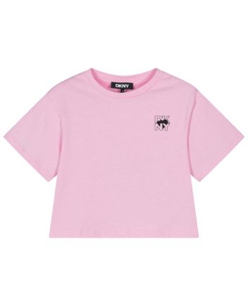 Girls Pink Heart Of NY Cotton T-Shirt