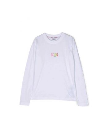 Girls White Logo-Print Cotton T-shirt