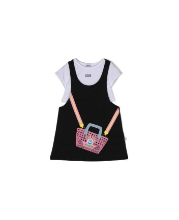 GCDS Kids Logo Print Two Piece Cotton Dress