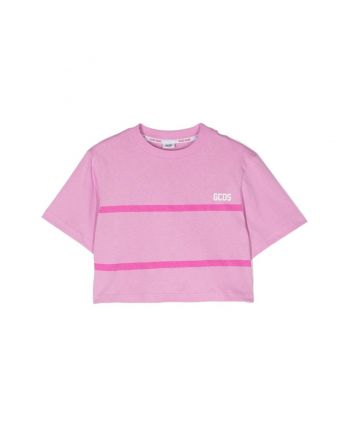 Girls Pink Logo-Print Cotton T-shirt