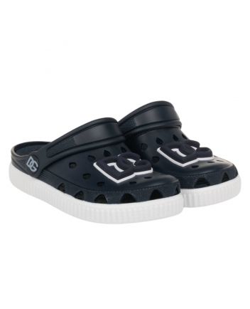 Boys Navy Blue DG Logo Clog Sandals