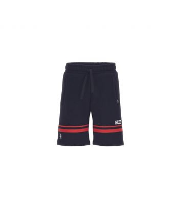 GCDS Kids Black Regular Fit Logo Shorts