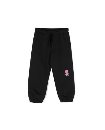 Kids Black Logo-Print Cotton Track Pants