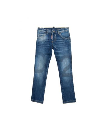 Boys Blue Denim Distressed Skinny Jeans
