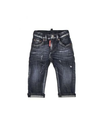 Baby Boys Dark Grey Denim Jeans With Rips