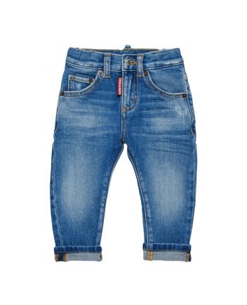 Baby Boys Denim Blue Jeans With Abrasions