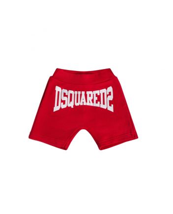 Logo-Print Red Track Shorts