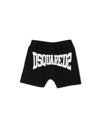 Logo-Print Black Track Shorts
