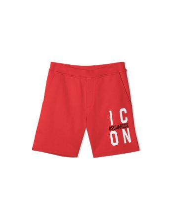 Logo Print Red Shorts