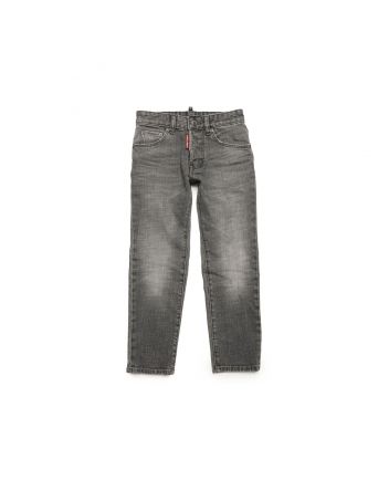 Kids Grey Stretch-Cotton Denim Jeans
