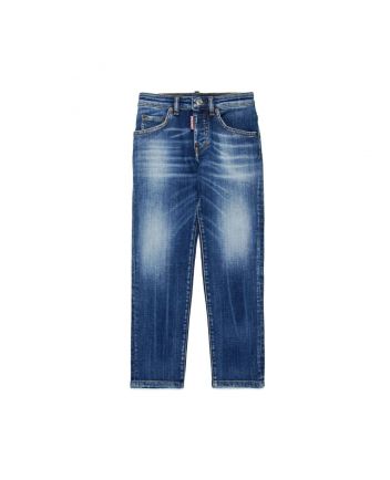 Unisex Denim Blue Mid-Faded Straight Jeans