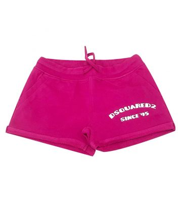 Girls Pink Shorts with Brand Logo