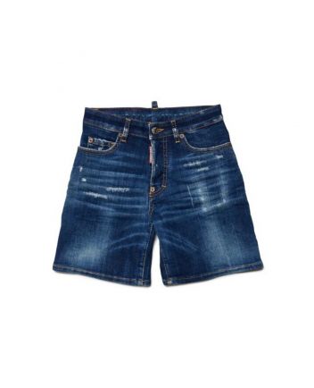 Boys Denim Blue Shorts With Breaks