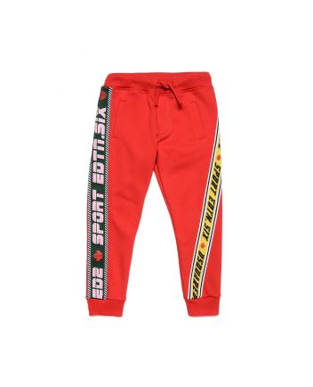 Blue Logo Tape Cotton Track Pants