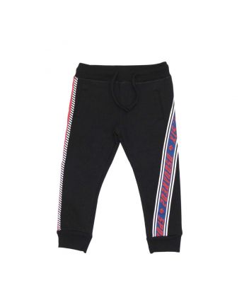 Black Logo Tape Cotton Track Pants
