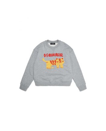 Cat Knitted Grey Sweatshirt