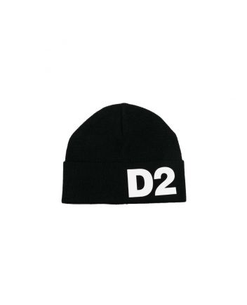 Black Logo Print Hat