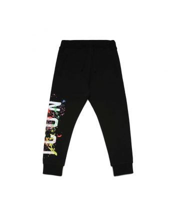 Black Icon Splatter Track Pants