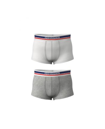 Boys White & Grey Logo-Waistband Underwear