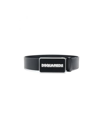 Black Logo Belt For Unisex