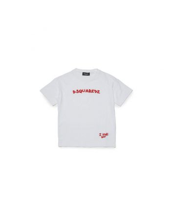 Girls White Logo Print T-Shirt